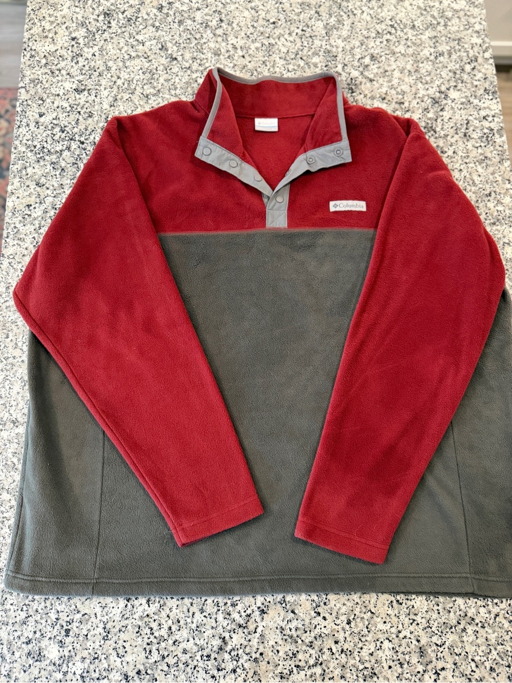 Columbia Red & Gray Snap-Quarter Fleece Pullover